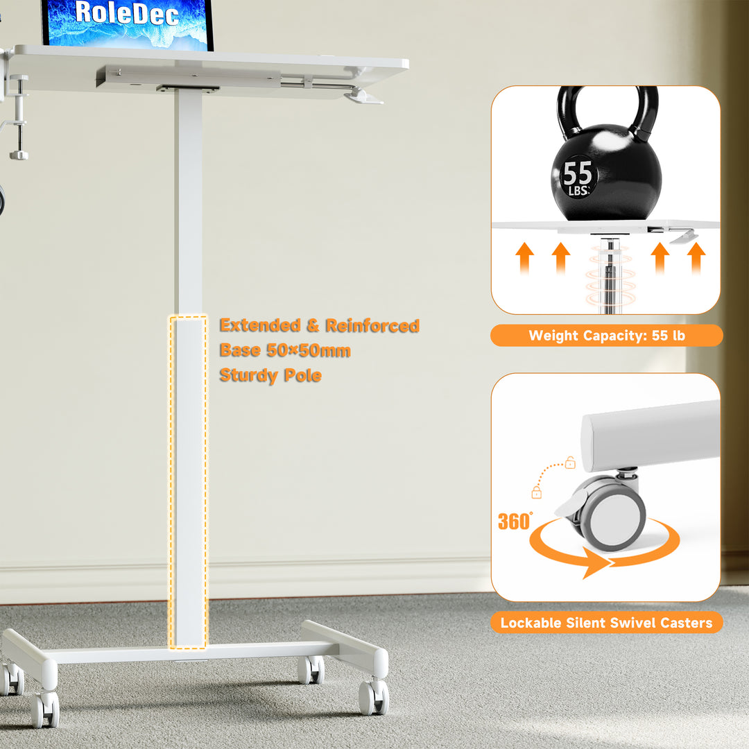 Standing Desk, Small Portable Desk with Wheels