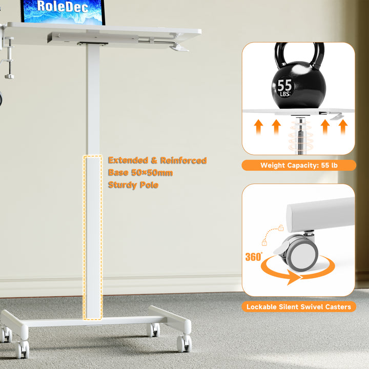Standing Desk, Small Portable Desk with Wheels