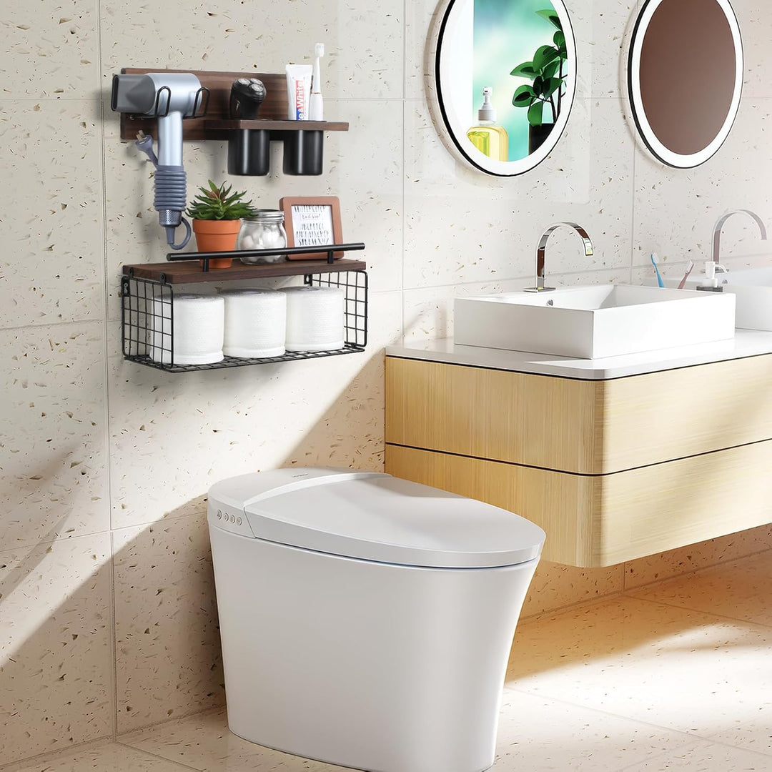 ZAVRIVA Storage Racks Wall-mounted ,Hair Tools Racks for Bathroom